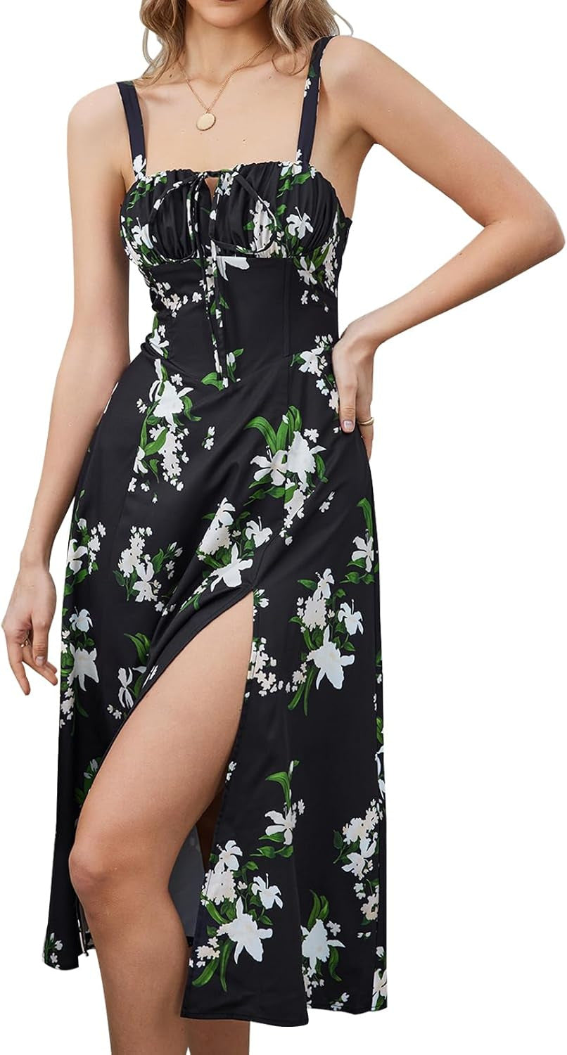Ladies Elegant Floral Maxi Dress Ivyshape
