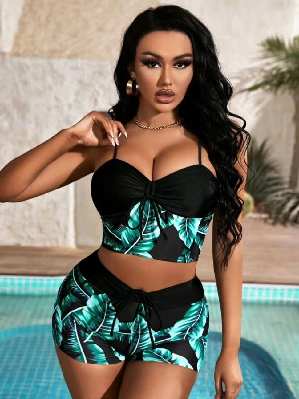 Women Bikini Set with Crop Top and Adjustable Waist Ivyshape