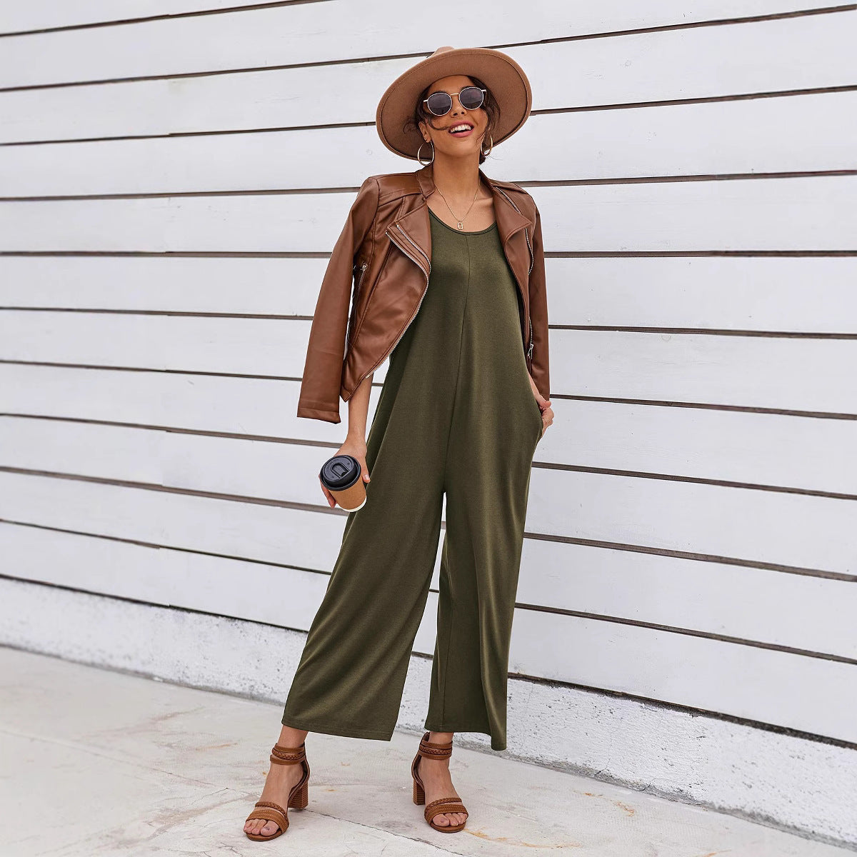 Women Leisure Wide-Leg Jumpsuit Ivyshape