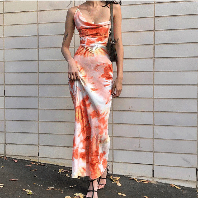 Women's Stretchy Flower Maxi Dress Ivyshape