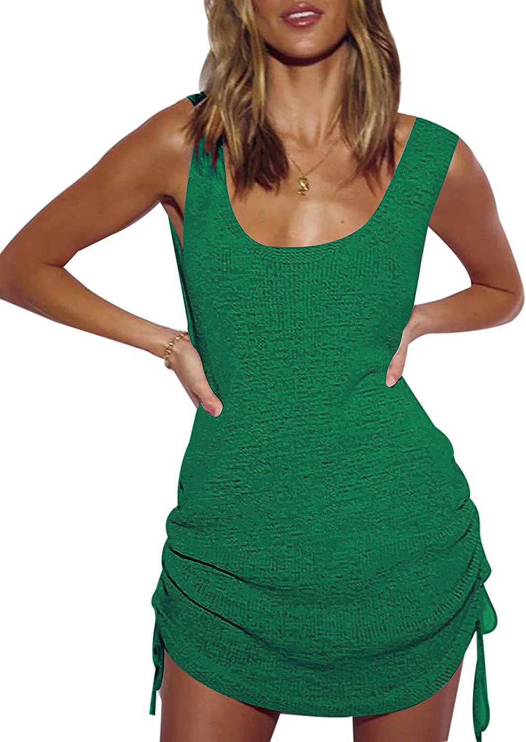 Women’s casual summer dress with adjustable gathering elements Ivyshape
