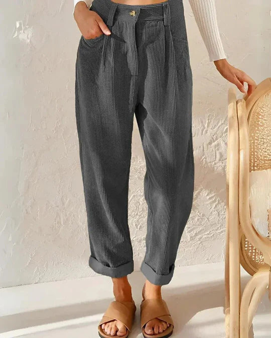 Women's High-Waisted Textured Pants Ivyshape
