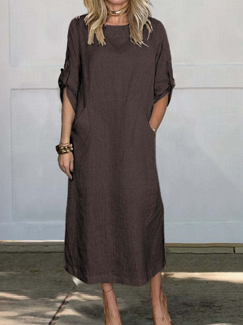 Women's Casual Maxi Dress with Pockets Ivyshape