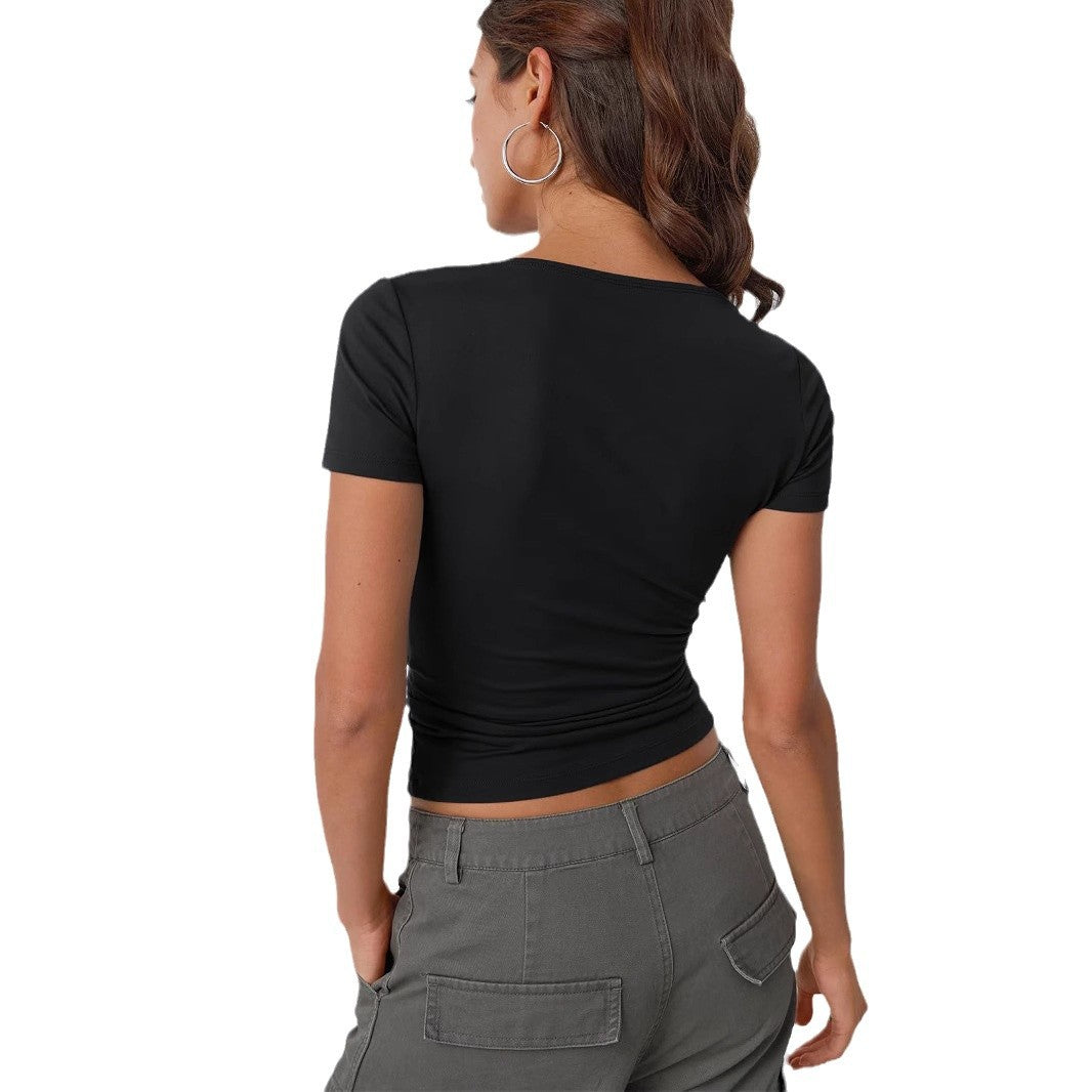 Women Slim Fit Short Sleeve Top Ivyshape