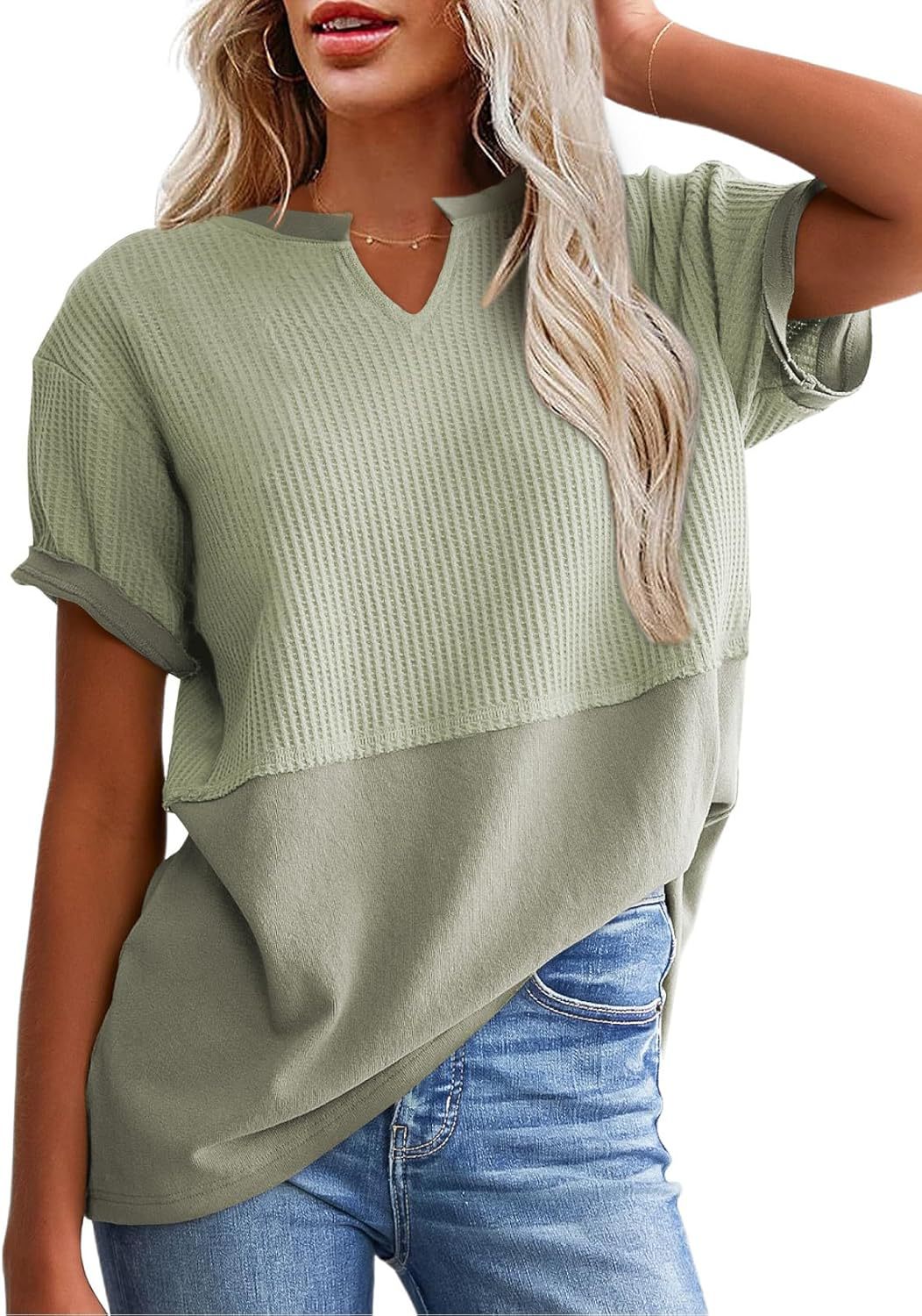 Ladies Leisure Waffle Knit Top Ivyshape