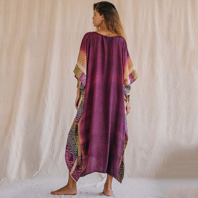 Women Kaftan with innovative geometric pattern and loose fit Ivyshape