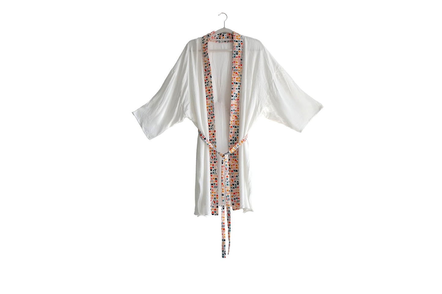 Women's printed kimono with wide sleeves and adjustable belt Ivyshape