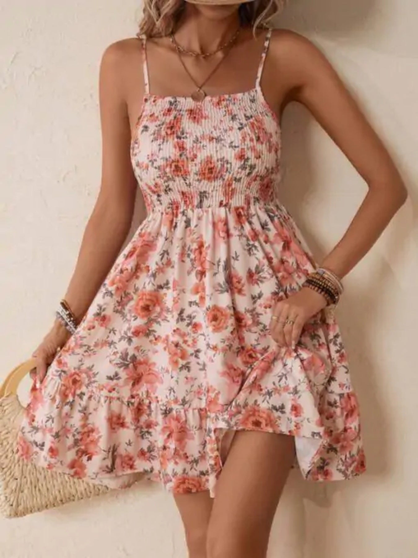 Ladies summer dress in flower design Ivyshape