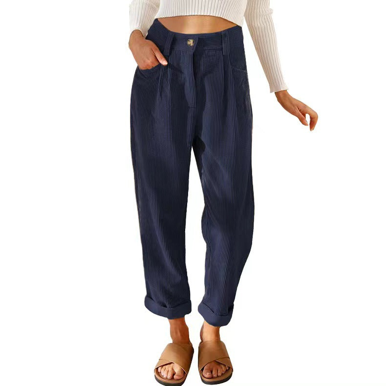 Women's High-Waisted Textured Pants Ivyshape