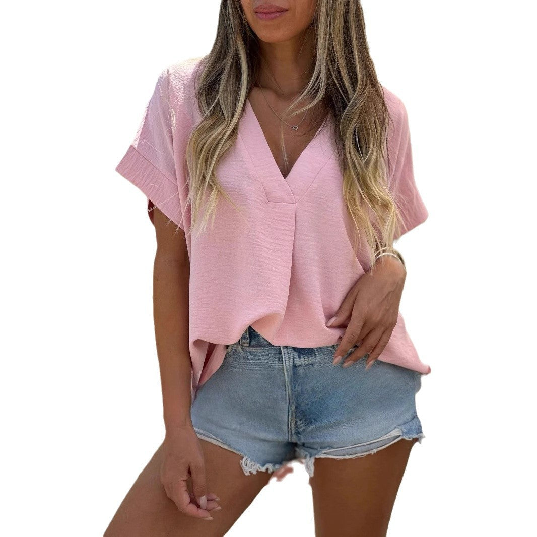 Women's Relaxed Fit V-Neck Tee Ivyshape