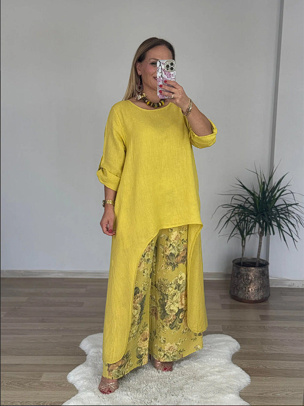Women Relaxed Fit Linen Tunic Top Ivyshape