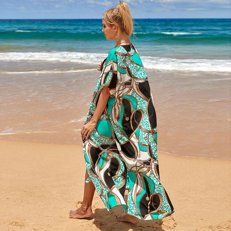 Women's beach parka with extravagant pattern and wide cut Ivyshape