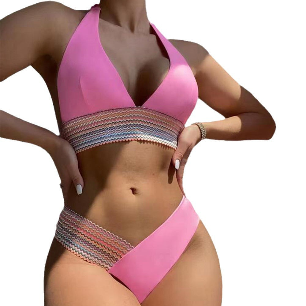 Women Triangle Bikini with adjustable halter neck design and side cut-outs Ivyshape