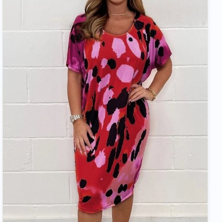 Ladies Elegant and Airy Midi Dress with Unique Animal Print Ivyshape