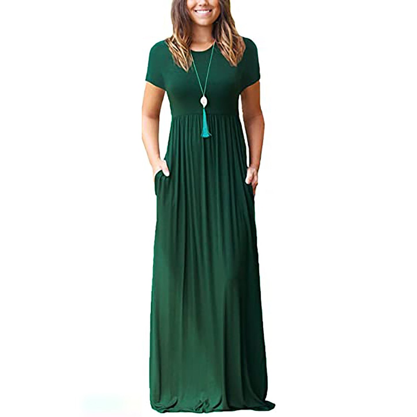 Women's maxi dress with a loose fit and practical pockets Ivyshape