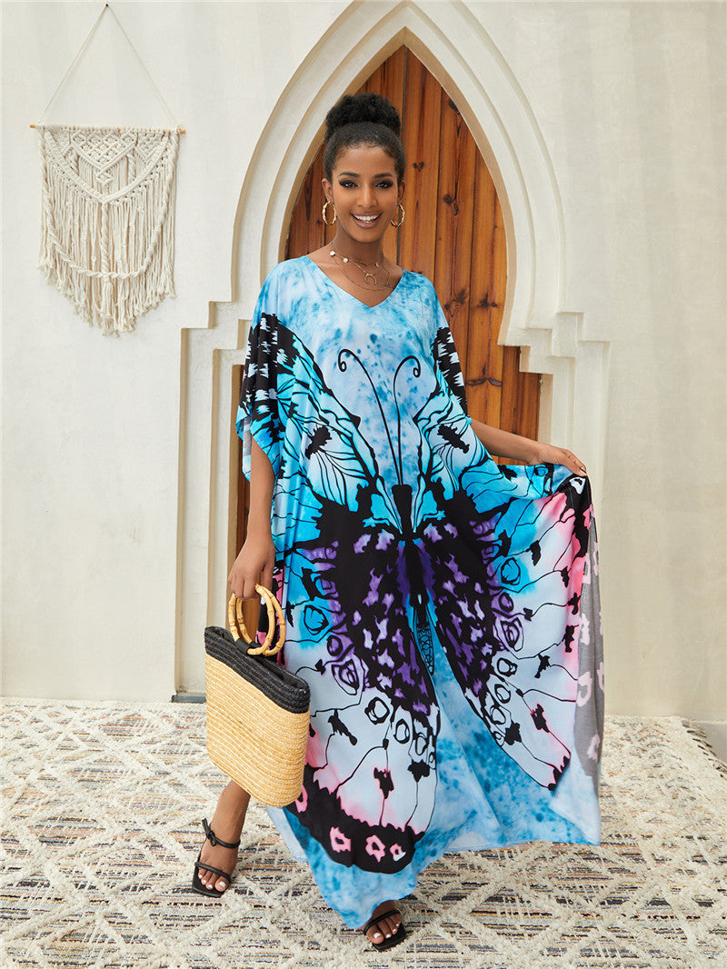 Women’s maxi dress in artistic spiral design Ivyshape