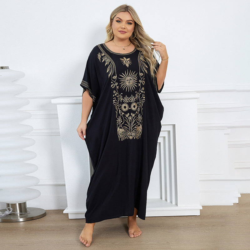 Ladies airy kaftan with elaborate embroidery design Ivyshape