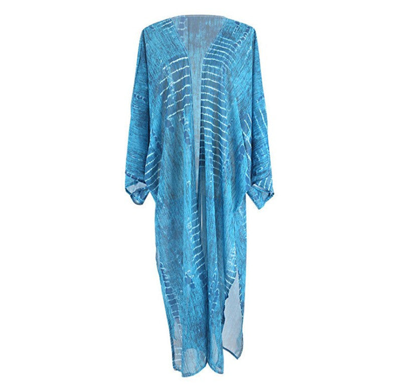 Women's beach kimono with fine textile pattern and loose fit Ivyshape