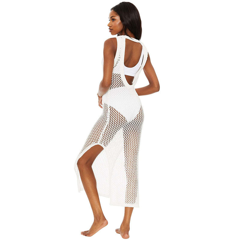Women's mesh beach dress with high side slits Ivyshape