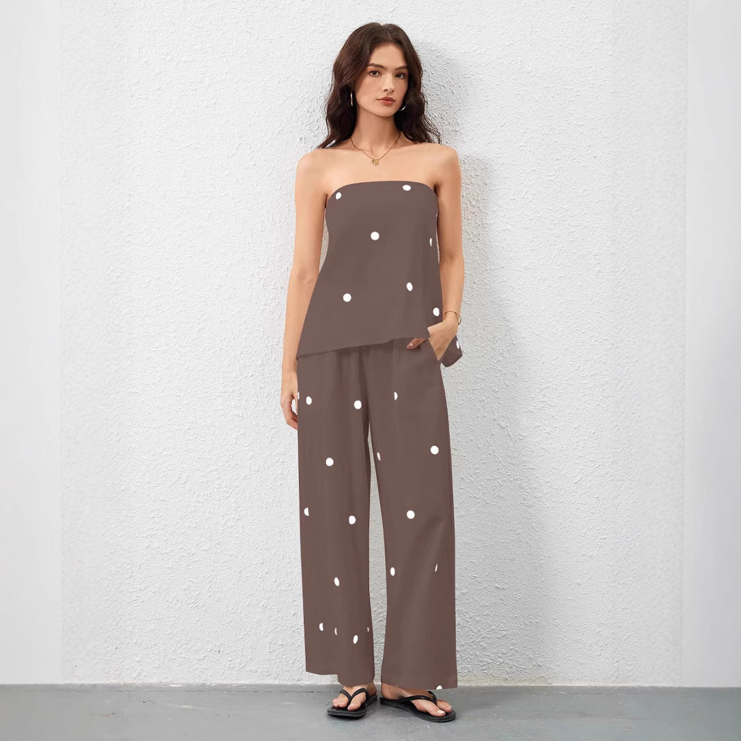Women's Stylish Wide Leg Striped Set Ivyshape