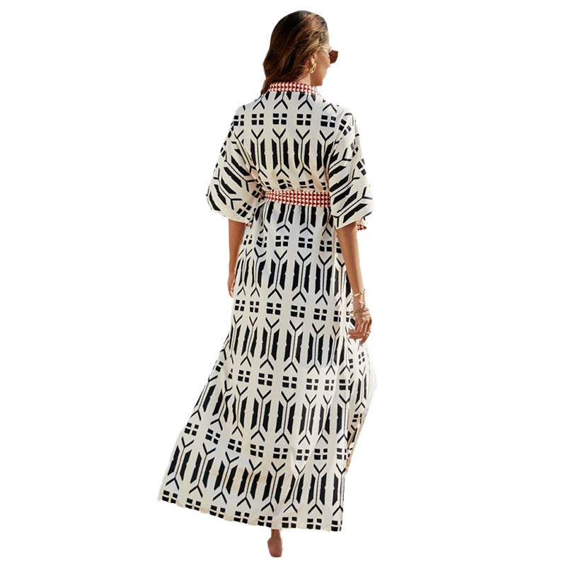 Women's Beach Cover-Up in Modern Graphic Design Ivyshape