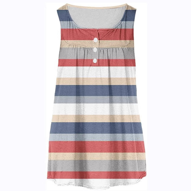 Women's striped sleeveless tunic top Ivyshape