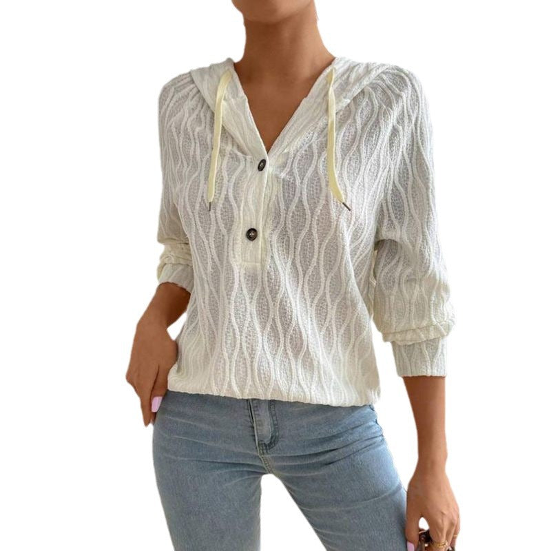 Women's hoodie with structured waffle look Ivyshape