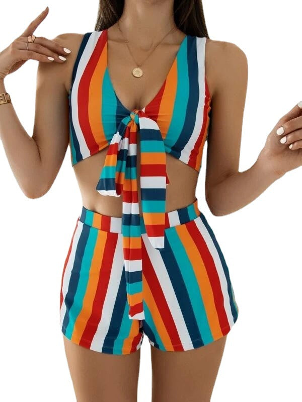 Women’s swimsuit set with snug shorts and trendy top Ivyshape