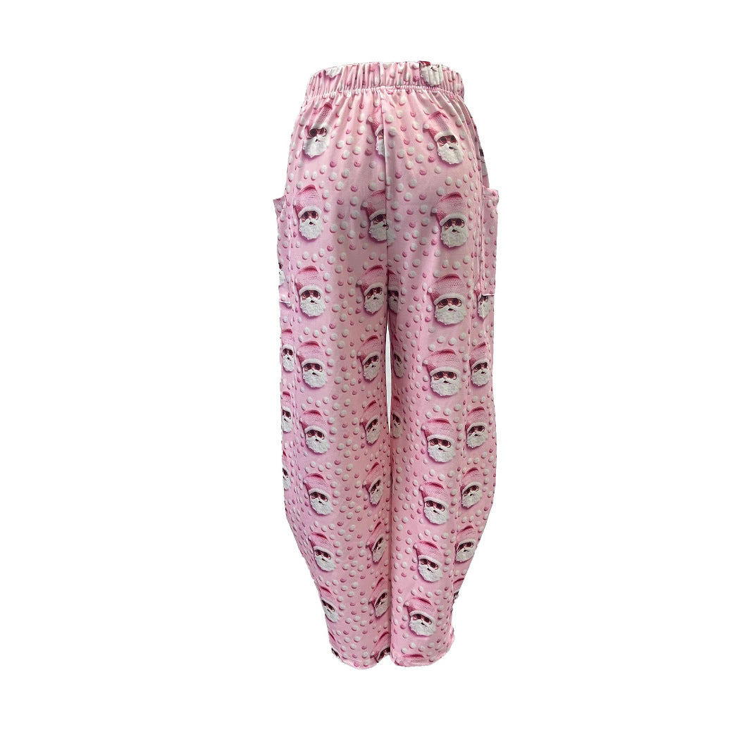 Ladies Festive Gnome Print Wide Pants Ivyshape