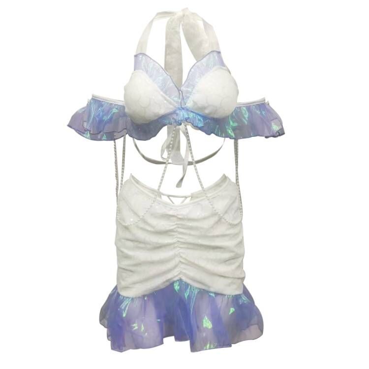 Women Halter-Neck Ruffle Bikini Set Ivyshape