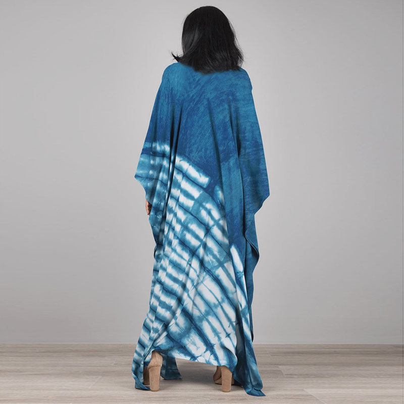 Women's Kaftan with Artistic Tie-Dye Design Ivyshape
