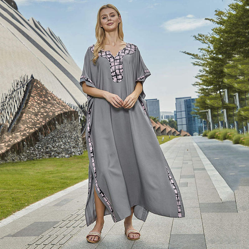 Women's beach tunic in modern kaftan style with elegant details Ivyshape