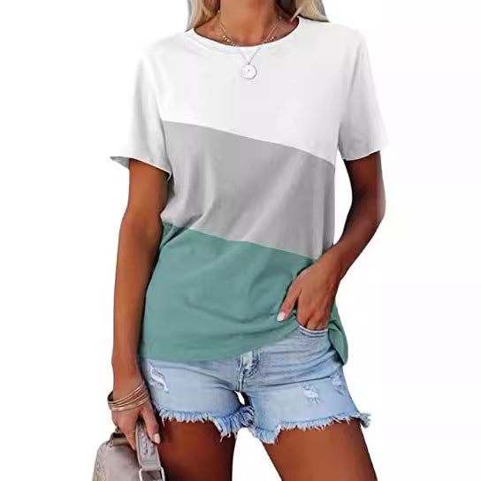 Women's Color Block Casual T-Shirt Ivyshape