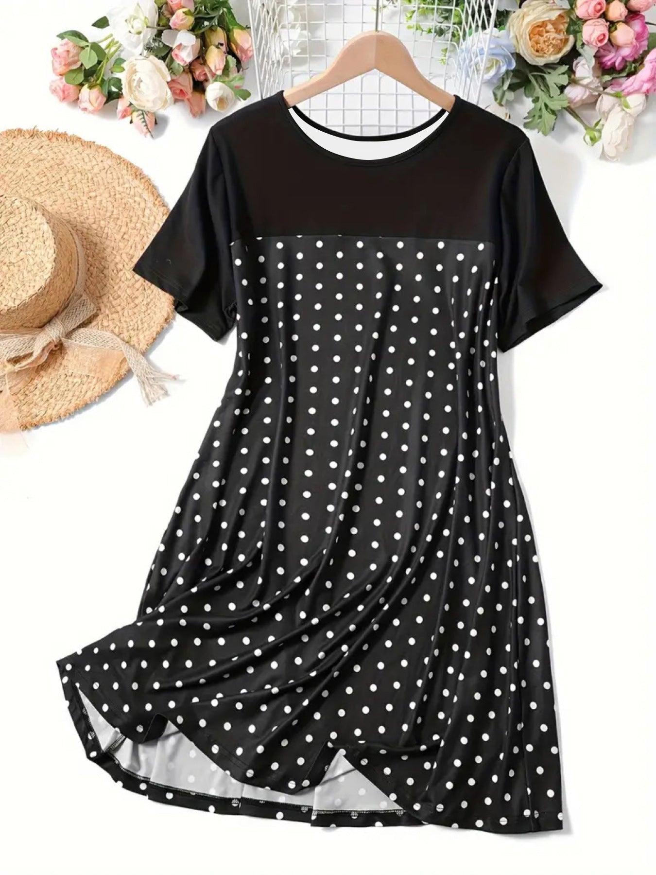 Women Polka Dot A-Line Casual Dress Ivyshape