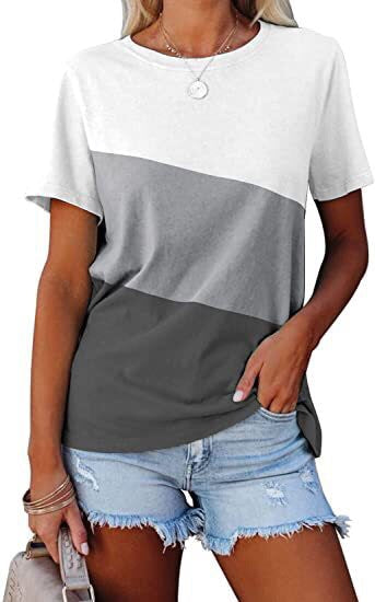 Women's Color Block Casual T-Shirt Ivyshape