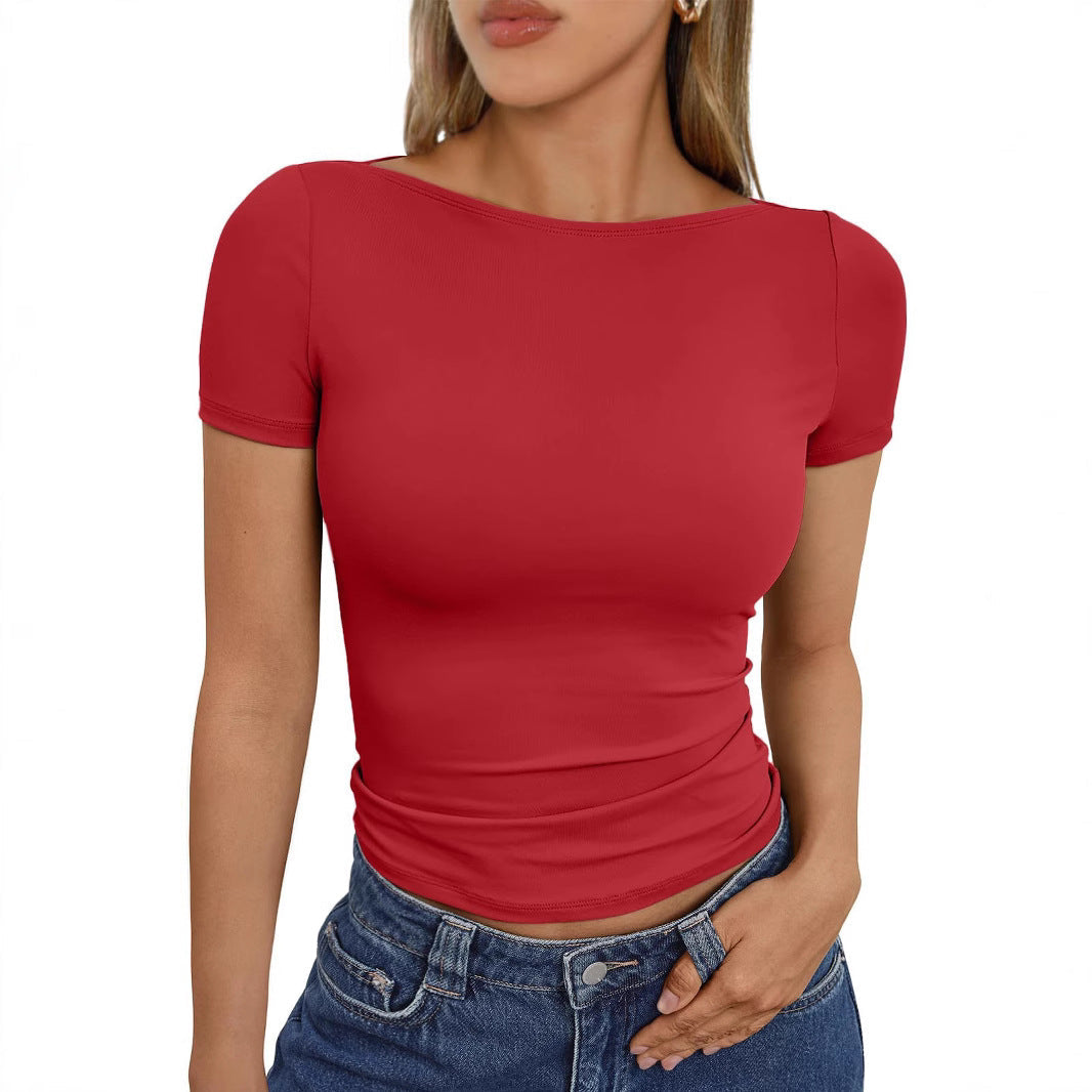 Women Slim Fit Short Sleeve Top Ivyshape