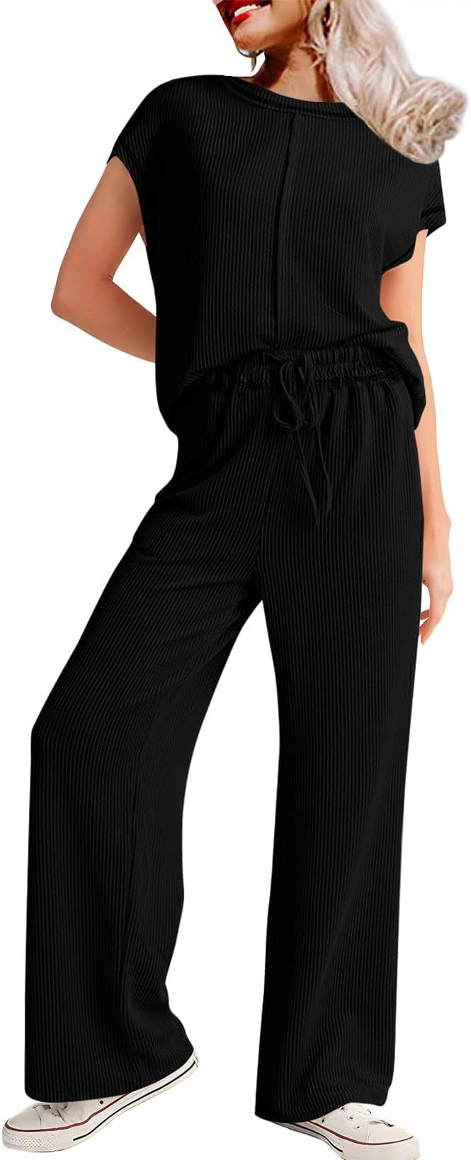 Ladies Relaxed Fit Rib Loungewear Set Ivyshape