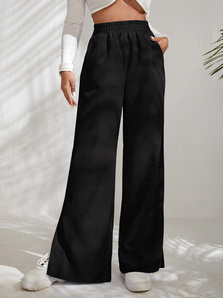 Women's Ribbed Width Leg Pants Ivyshape