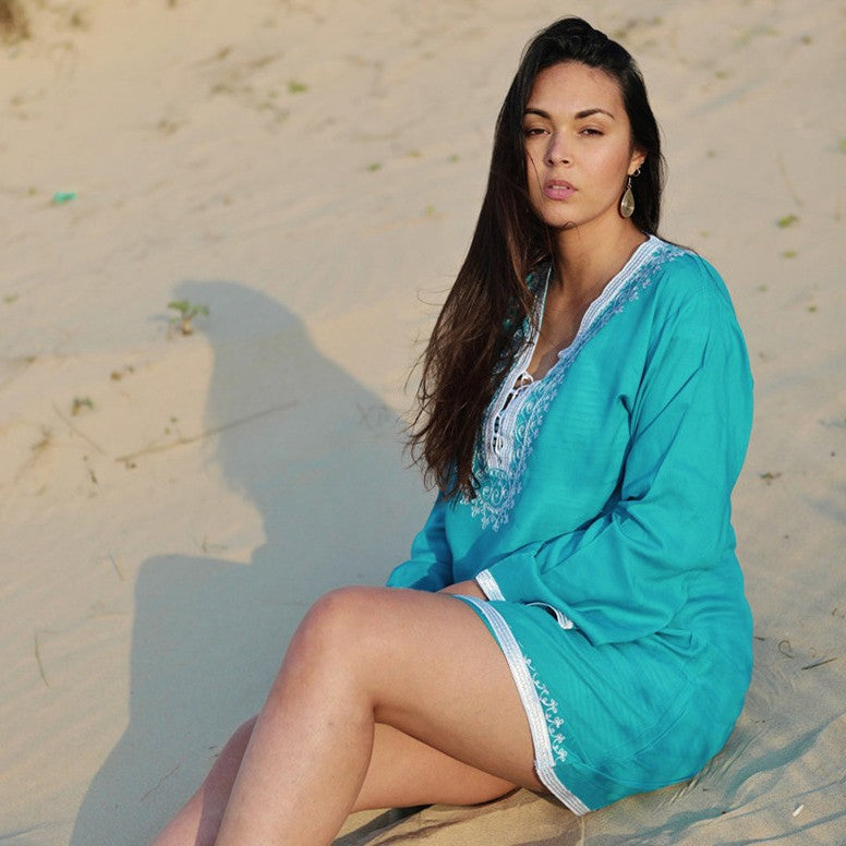 Women's beach dress with artistic embroidery by Ivyshape