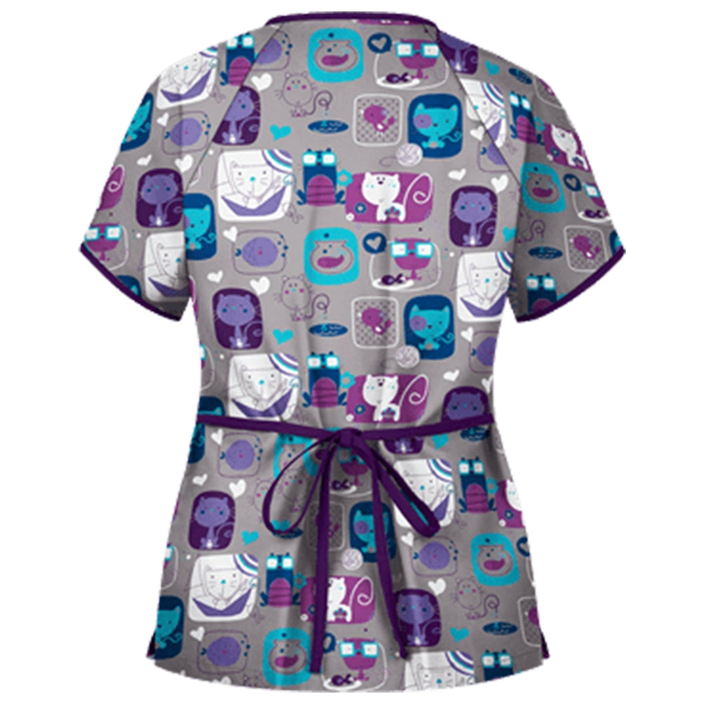 Ladies Sweet Animal Print Scrub Top Ivyshape