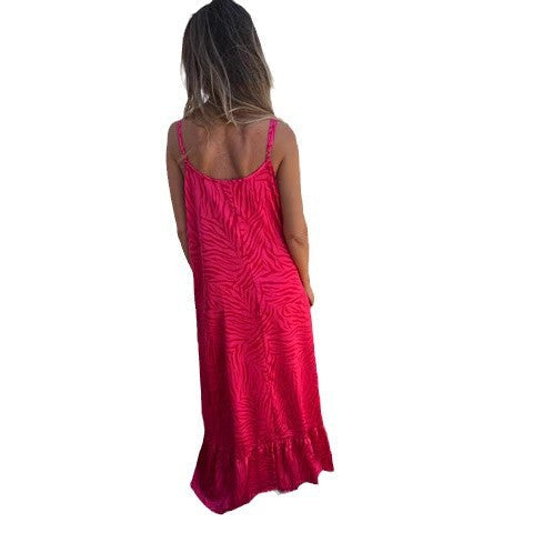 Women's sleeveless maxi dress with animal print Ivyshape