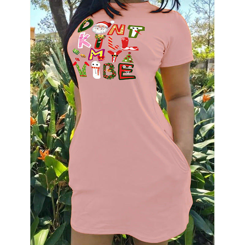 Women's dress with funny Christmas motif Ivyshape