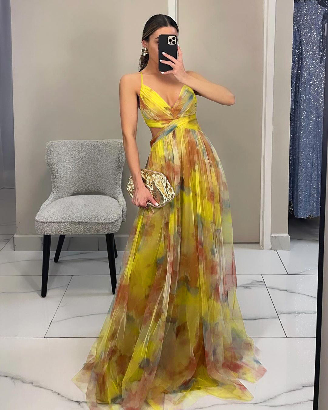 Women Floral Maxi Dress Ivyshape
