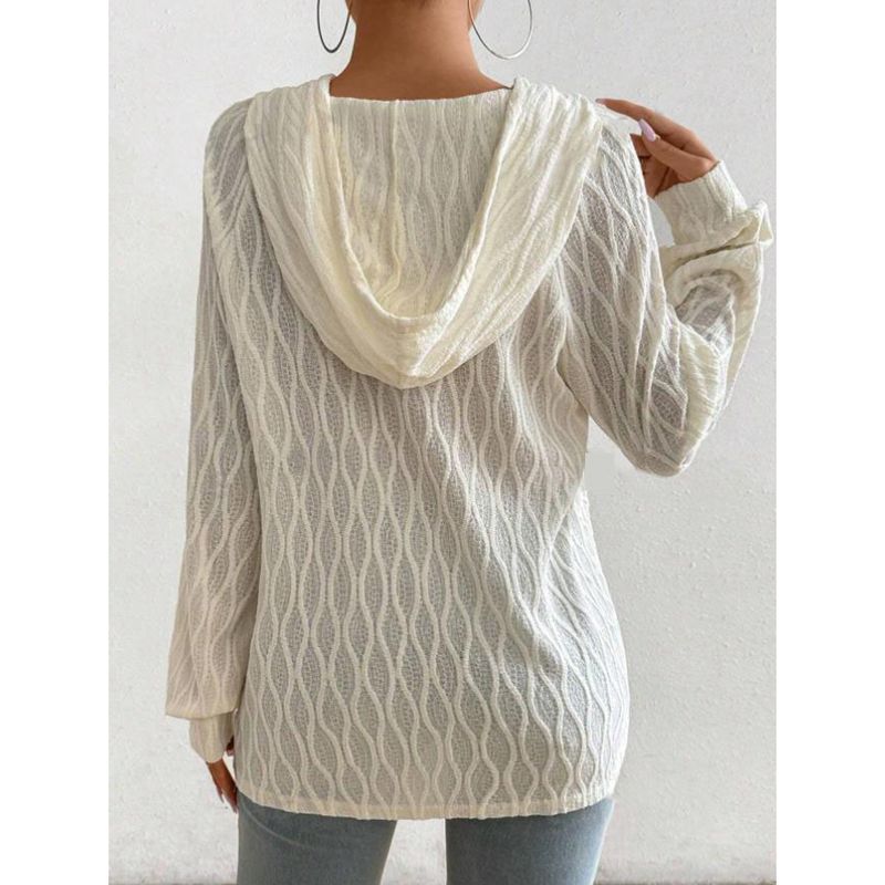 Women's hoodie with structured waffle look Ivyshape