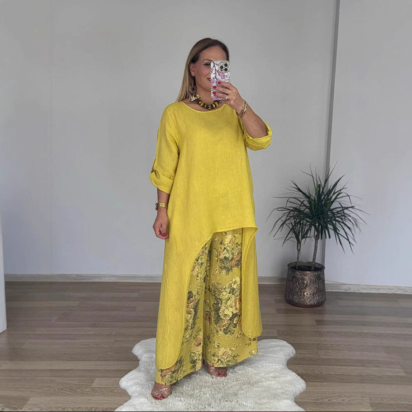 Women Relaxed Fit Linen Tunic Top Ivyshape