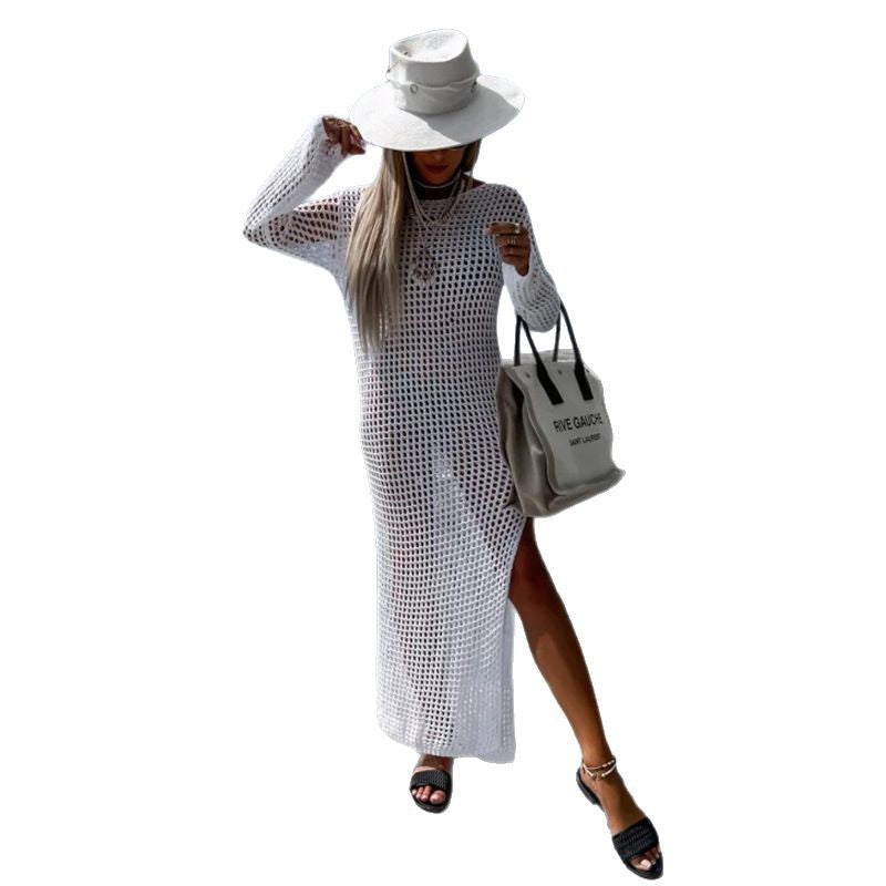 Women's knitted mesh dress with elegant cut and trendy design Ivyshape