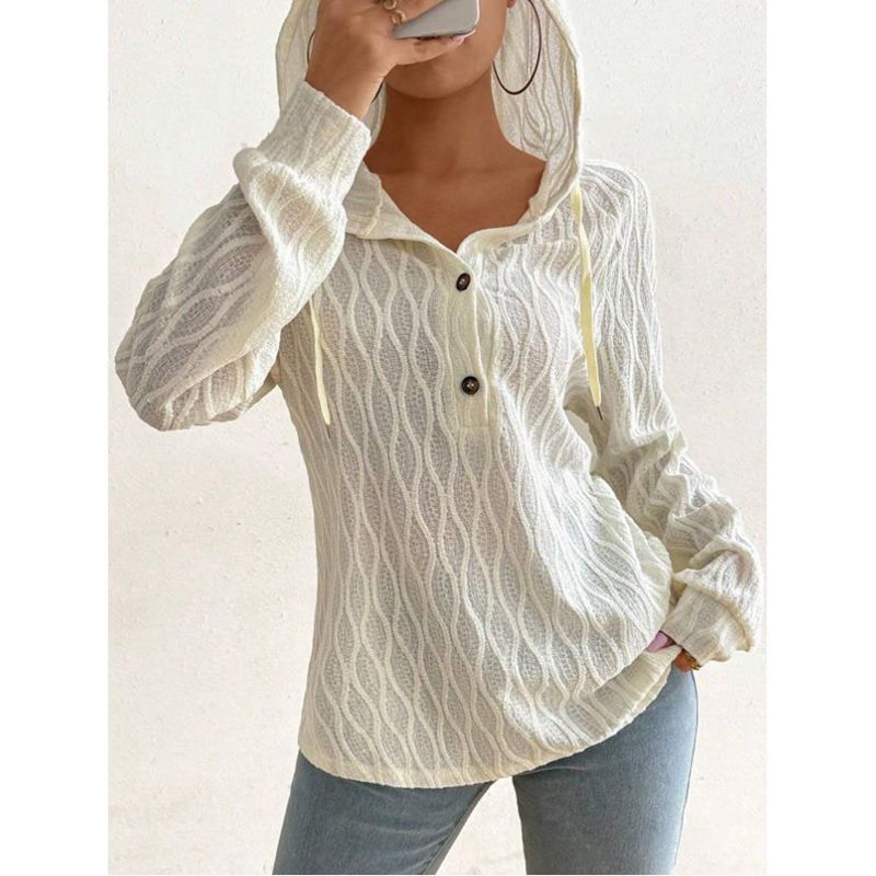 Women's hoodie with structured waffle look Ivyshape
