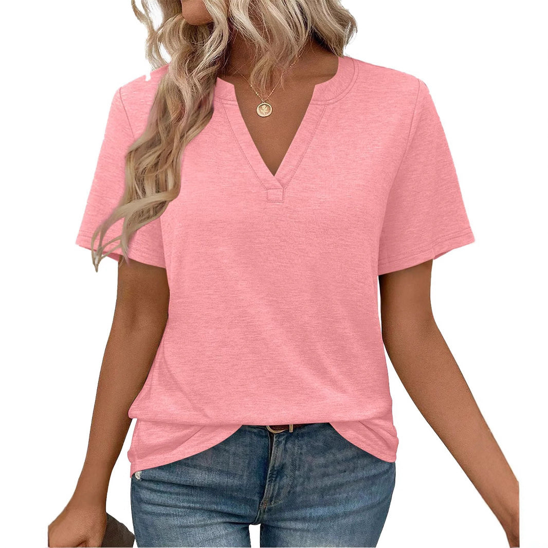 Women V-Neck Casual T-Shirt Ivyshape