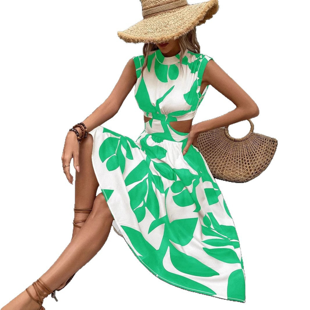 Ladies Boho-chic Maxi Dress with Cut-Outs Ivyshape