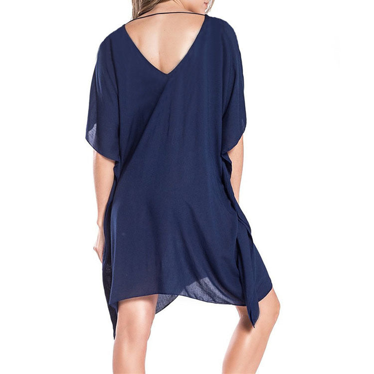Women's beach cover-up with artistic arc embroidery Ivyshape